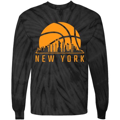 Basketball Sport Fans Player New York Game Day Skyline Tie-Dye Long Sleeve Shirt