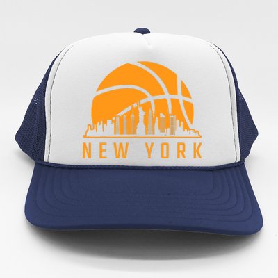 Basketball Sport Fans Player New York Game Day Skyline Trucker Hat