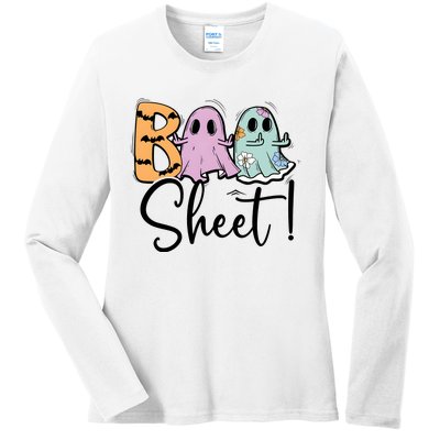 Boo Sheet Funny Halloween Ladies Long Sleeve Shirt