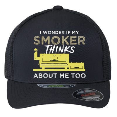 BBQ Smoker Funny Smoking Meat Grilling BBQing Flexfit Unipanel Trucker Cap