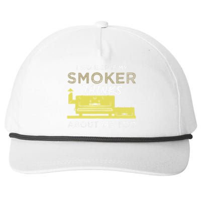 BBQ Smoker Funny Smoking Meat Grilling BBQing Snapback Five-Panel Rope Hat