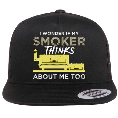 BBQ Smoker Funny Smoking Meat Grilling BBQing Flat Bill Trucker Hat