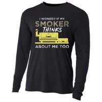 BBQ Smoker Funny Smoking Meat Grilling BBQing Cooling Performance Long Sleeve Crew