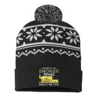 BBQ Smoker Funny Smoking Meat Grilling BBQing USA-Made Snowflake Beanie