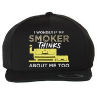 BBQ Smoker Funny Smoking Meat Grilling BBQing Wool Snapback Cap