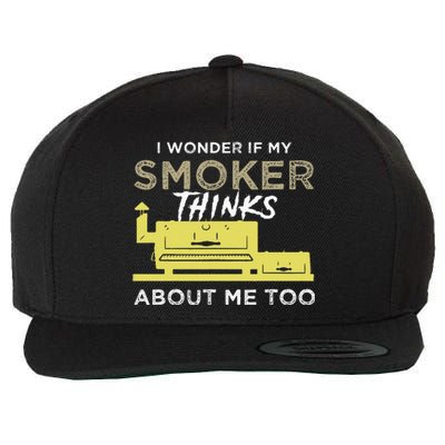 BBQ Smoker Funny Smoking Meat Grilling BBQing Wool Snapback Cap