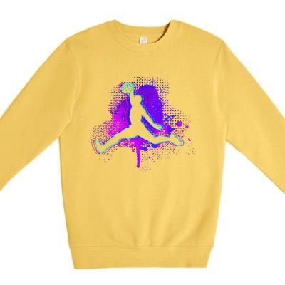 Basketball Sports Fan Player Slam Dunk Teens Premium Crewneck Sweatshirt