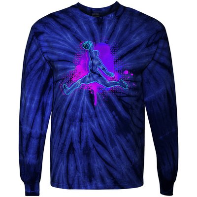 Basketball Sports Fan Player Slam Dunk Teens Tie-Dye Long Sleeve Shirt