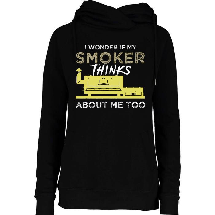 Bbq Smoker Funny Smoking Meat Grilling Bbqing Womens Funnel Neck Pullover Hood