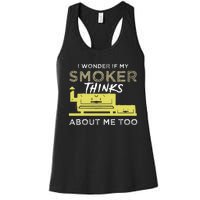 Bbq Smoker Funny Smoking Meat Grilling Bbqing Women's Racerback Tank