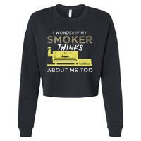 Bbq Smoker Funny Smoking Meat Grilling Bbqing Cropped Pullover Crew