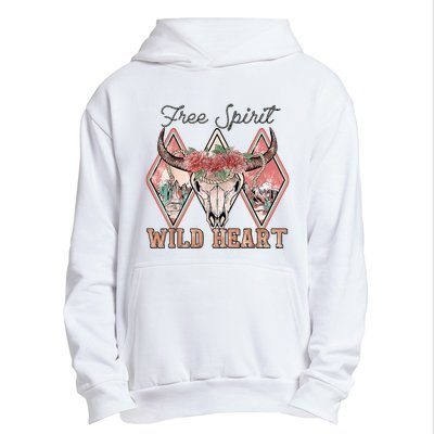 Bull Skull Free Spirit Wild Heart Valentine Western Rodeo Urban Pullover Hoodie