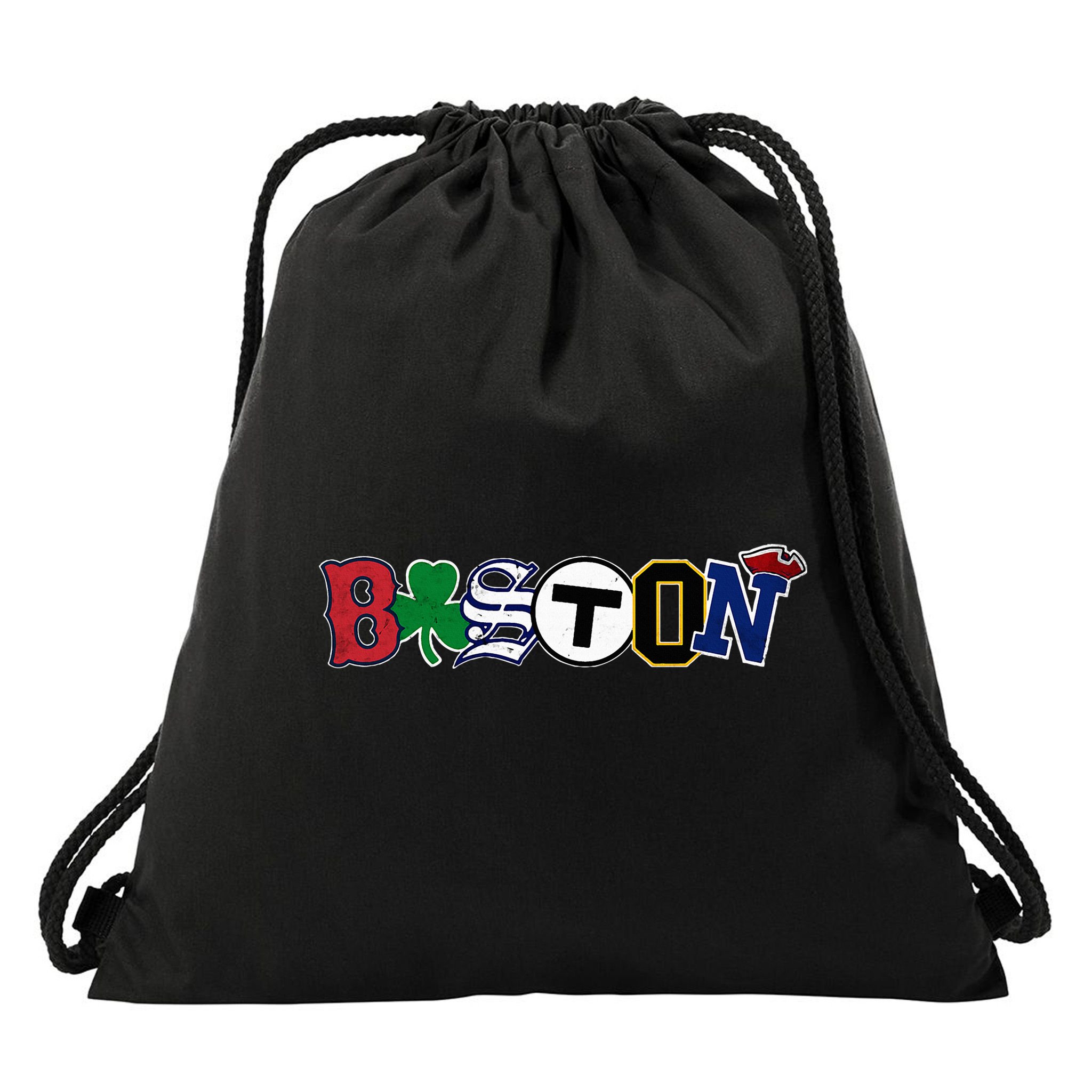 Boston Sports Fan City Pride Vintage Memorabilia Drawstring Bag