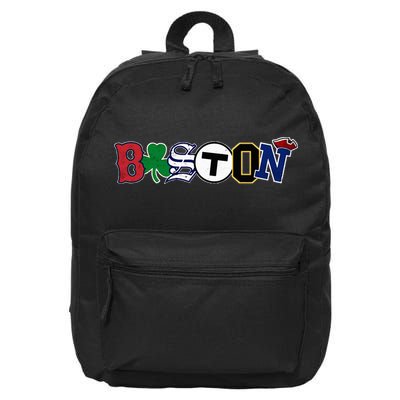 Boston Sports Fan City Pride Vintage Memorabilia 16 in Basic Backpack