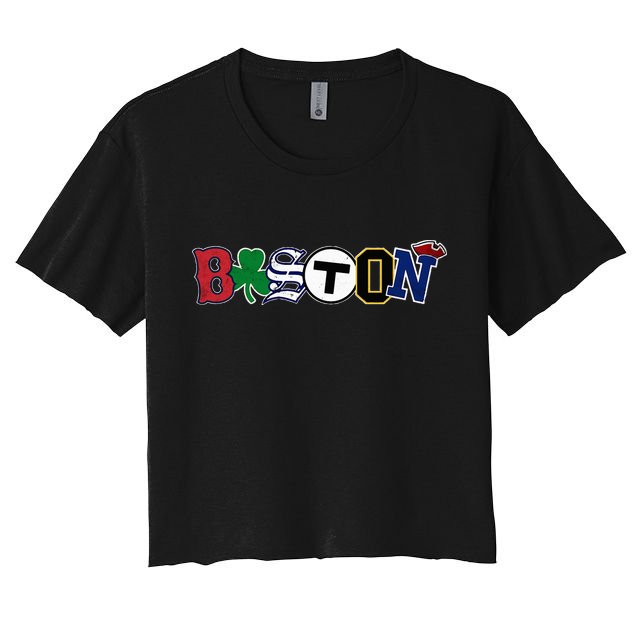 Boston Sports Fan City Pride Vintage Memorabilia Crop Top
