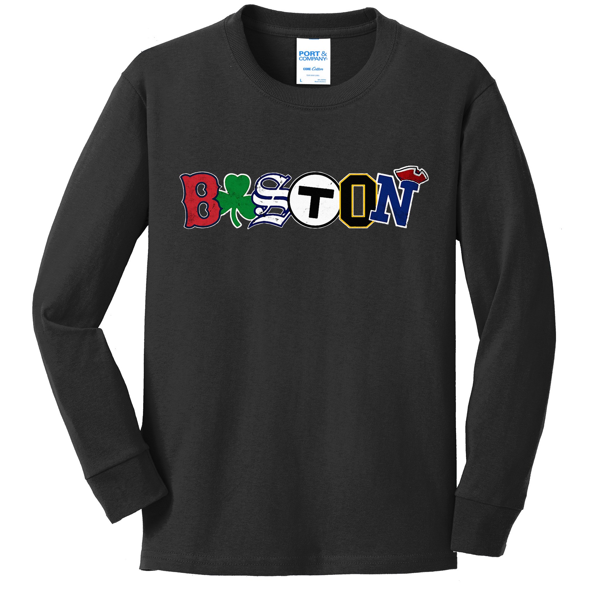 Boston Sports Fan City Pride Vintage Memorabilia Kids Long Sleeve Shirt