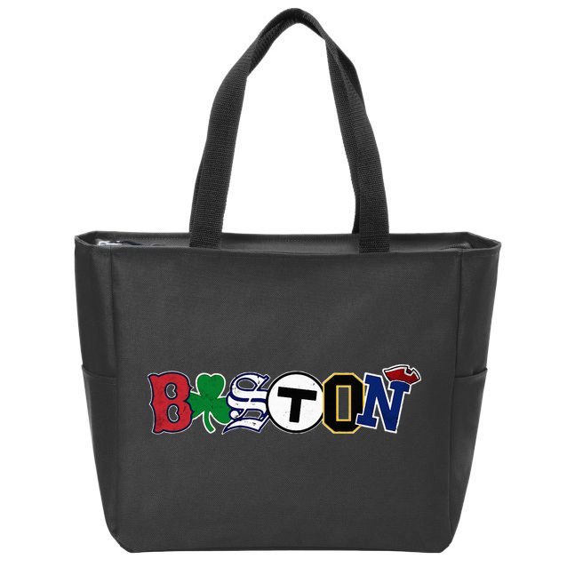 Boston Sports Fan City Pride Vintage Memorabilia Zip Tote Bag