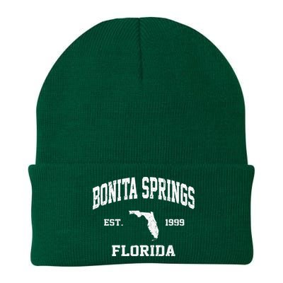 Bonita Springs Florida FL Vintage State Athletic Style Knit Cap Winter Beanie