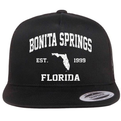 Bonita Springs Florida FL Vintage State Athletic Style Flat Bill Trucker Hat