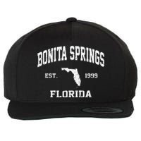 Bonita Springs Florida FL Vintage State Athletic Style Wool Snapback Cap