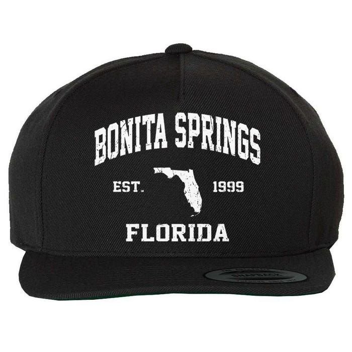 Bonita Springs Florida FL Vintage State Athletic Style Wool Snapback Cap