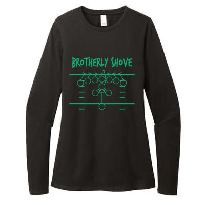 Brotherly Shove Football Mom Funny Football Fan Vintage Womens CVC Long Sleeve Shirt