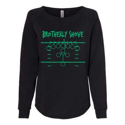 Brotherly Shove Football Mom Funny Football Fan Vintage Womens California Wash Sweatshirt