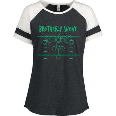 Brotherly Shove Football Mom Funny Football Fan Vintage Enza Ladies Jersey Colorblock Tee