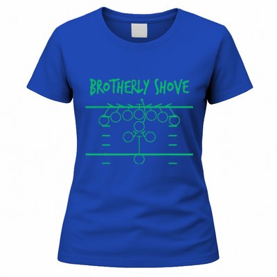 Brotherly Shove Football Mom Funny Football Fan Vintage Women's T-Shirt