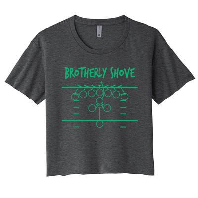 Brotherly Shove Football Mom Funny Football Fan Vintage Women's Crop Top Tee