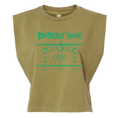 Brotherly Shove Football Mom Funny Football Fan Vintage Garment-Dyed Women's Muscle Tee