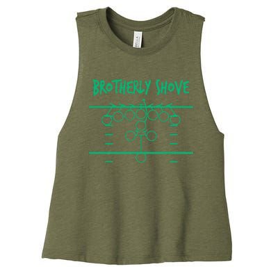 Brotherly Shove Football Mom Funny Football Fan Vintage Women's Racerback Cropped Tank