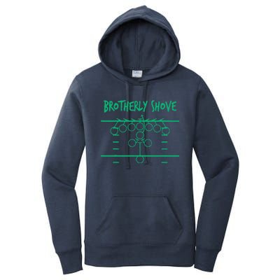 Brotherly Shove Football Mom Funny Football Fan Vintage Women's Pullover Hoodie