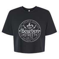 Bourbon Street French Quarter New Orleans Louisiana Est 1718 Bella+Canvas Jersey Crop Tee