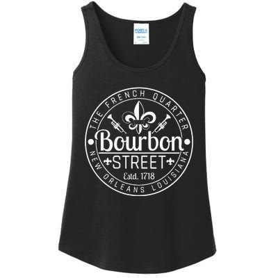 Bourbon Street French Quarter New Orleans Louisiana Est 1718 Ladies Essential Tank