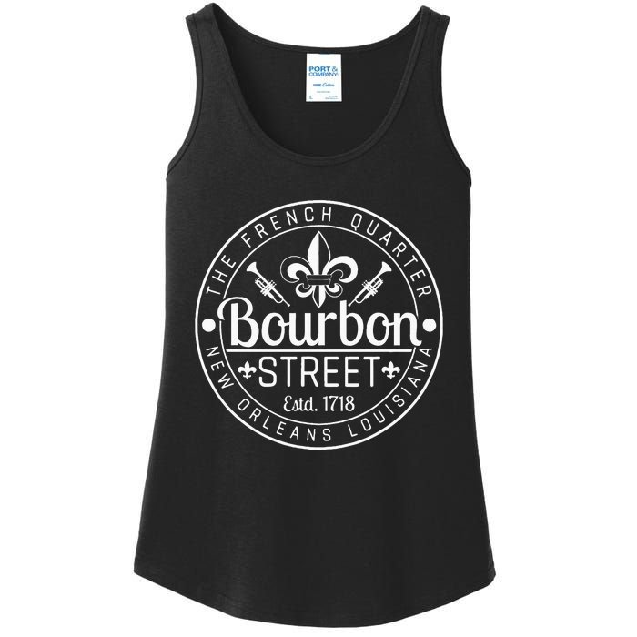 Bourbon Street French Quarter New Orleans Louisiana Est 1718 Ladies Essential Tank