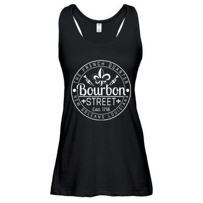 Bourbon Street French Quarter New Orleans Louisiana Est 1718 Ladies Essential Flowy Tank