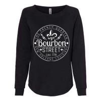 Bourbon Street French Quarter New Orleans Louisiana Est 1718 Womens California Wash Sweatshirt