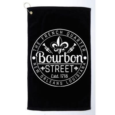 Bourbon Street French Quarter New Orleans Louisiana Est 1718 Platinum Collection Golf Towel