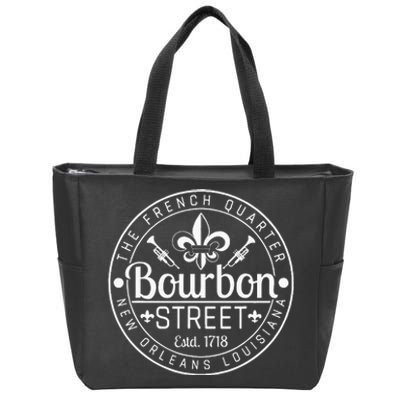 Bourbon Street French Quarter New Orleans Louisiana Est 1718 Zip Tote Bag