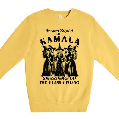 Broom Squad For Kamala Sweeping Up The Glass Ceiling Premium Crewneck Sweatshirt