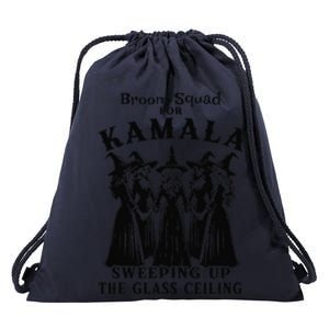 Broom Squad For Kamala Sweeping Up The Glass Ceiling Drawstring Bag