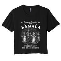 Broom Squad For Kamala Sweeping Up The Glass Ceiling Women's Crop Top Tee