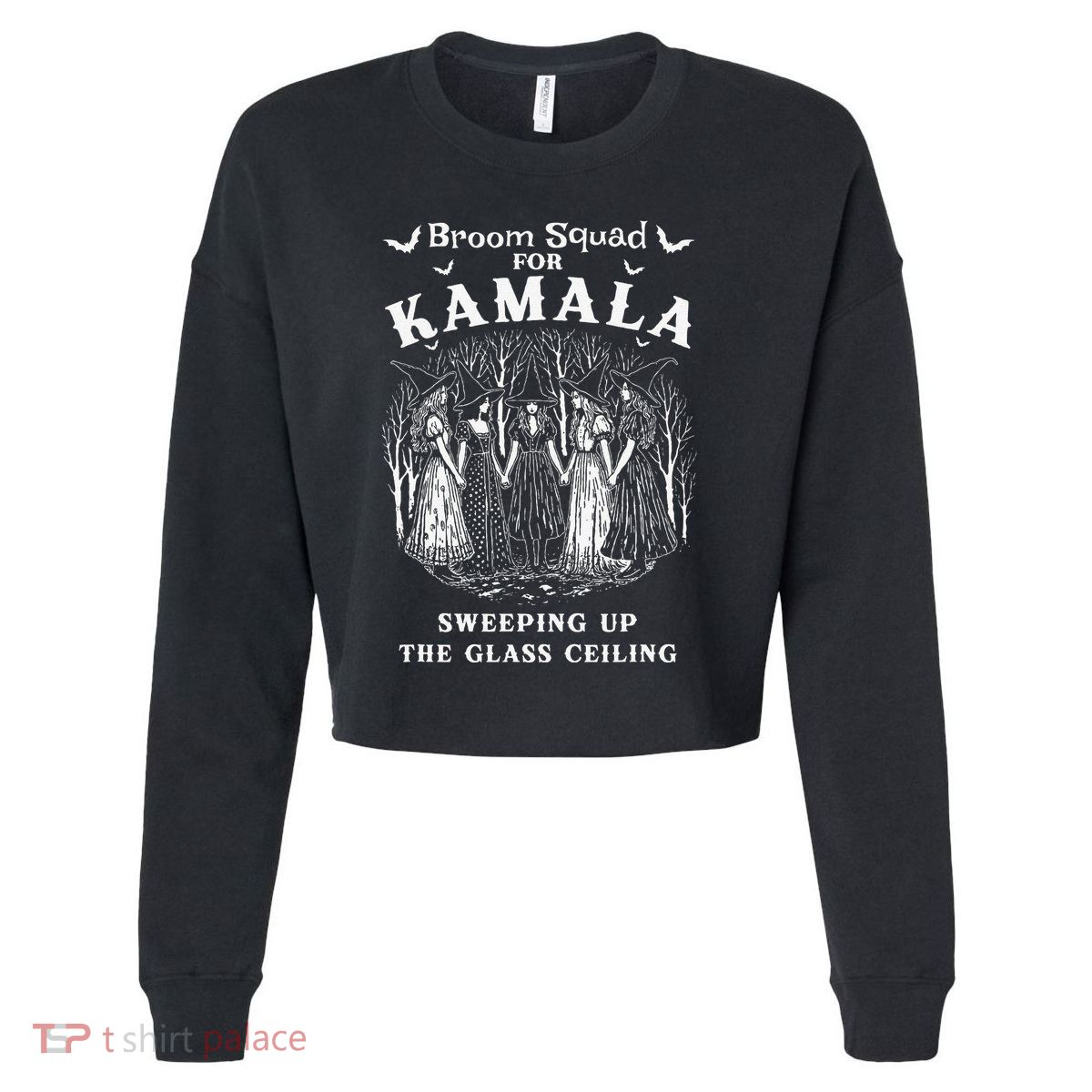 Broom Squad For Kamala Sweeping Up The Glass Ceiling Cropped Pullover Crew