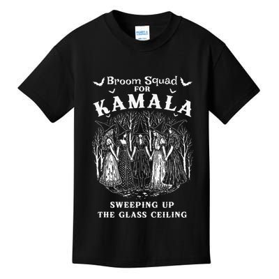 Broom Squad For Kamala Sweeping Up The Glass Ceiling Kids T-Shirt