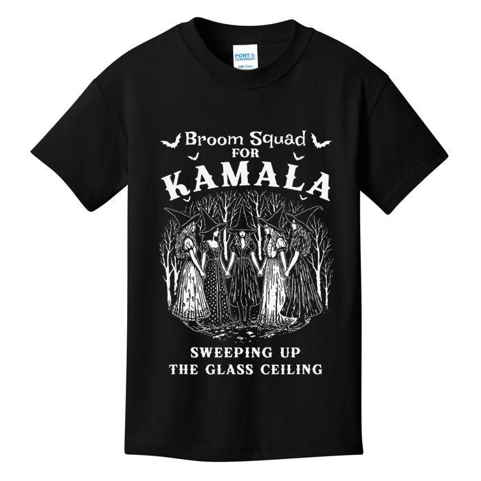 Broom Squad For Kamala Sweeping Up The Glass Ceiling Kids T-Shirt