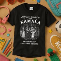 Broom Squad For Kamala Sweeping Up The Glass Ceiling Kids T-Shirt