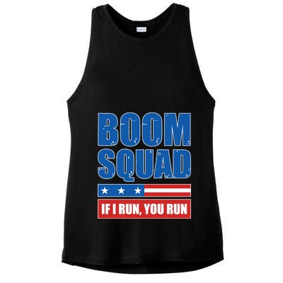 Boom Squad Fireworks Director 4th Of July Ladies PosiCharge Tri-Blend Wicking Tank
