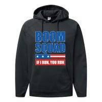 Boom Squad Fireworks Director 4th Of July Performance Fleece Hoodie