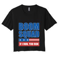 Boom Squad Fireworks Director 4th Of July Women's Crop Top Tee
